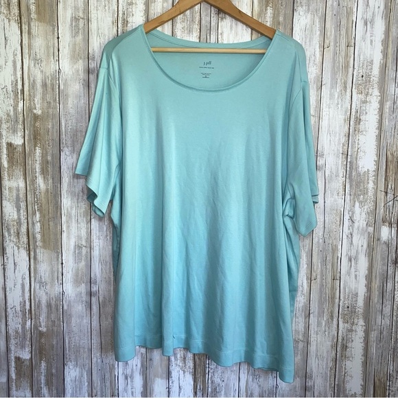 NWT J. Jill Blue Pima Crew Neck Tee - Picture 1 of 6